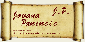 Jovana Paninčić vizit kartica